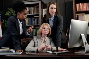 a woman listening to another woman